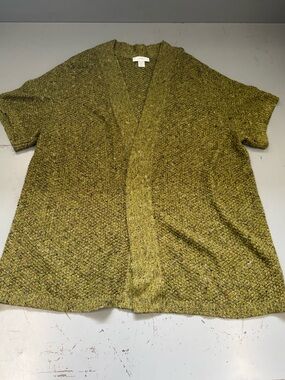 CJ Banks Olive-Green Textured Knit Cardigan Plus Size 2XL